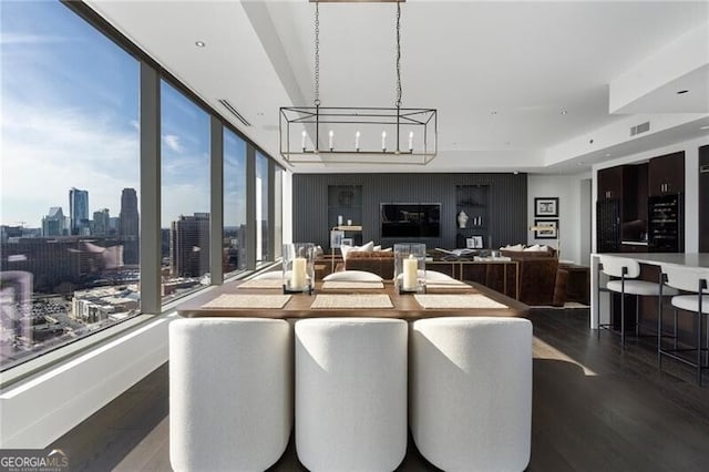 dining area featuring hardwood / wood-style floors