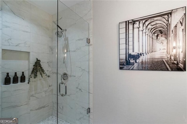 bathroom with an enclosed shower