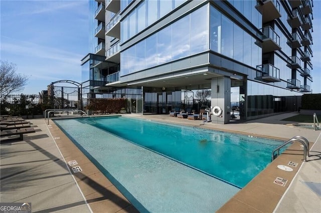 view of pool with a patio area