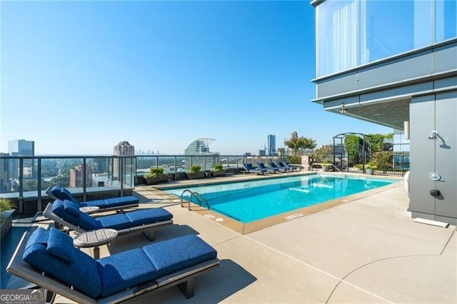 view of pool with a patio