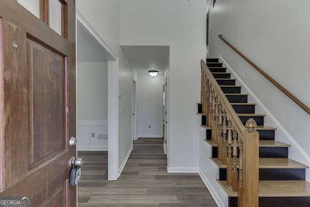 entryway featuring dark hardwood / wood-style floors