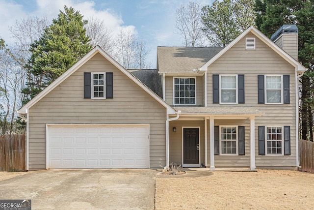 view of front of home featuring a garage