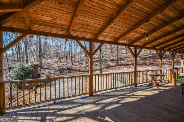 view of wooden deck