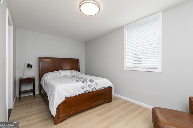 bedroom featuring light hardwood / wood-style flooring