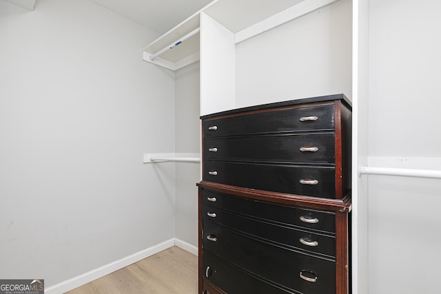 spacious closet with light wood-type flooring