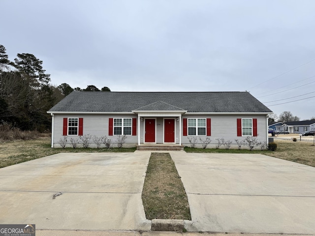 view of single story home