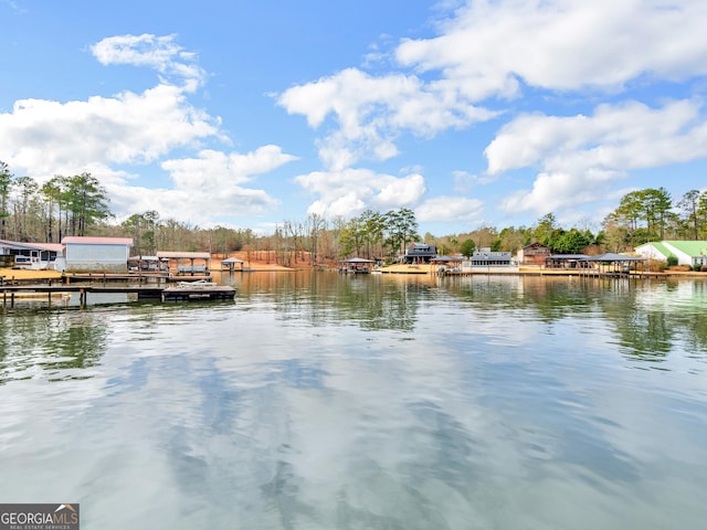 water view with a dock