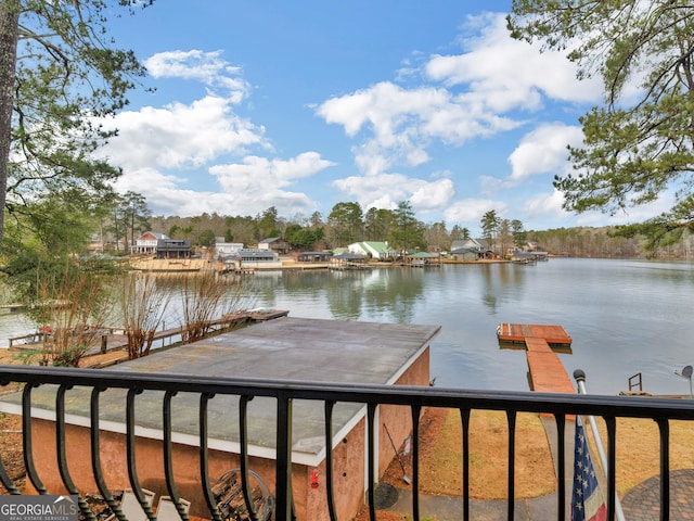 view of water feature featuring a boat dock