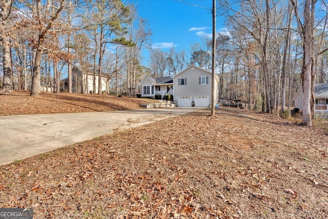 view of front of home with a garage