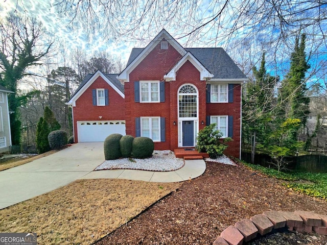 view of front facade with a garage