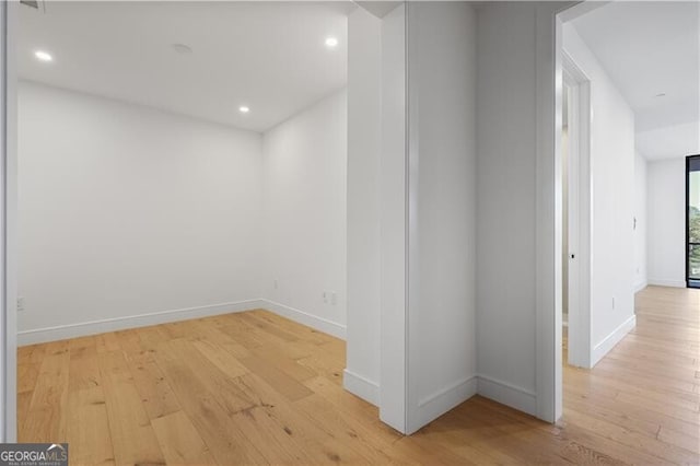 corridor featuring light wood-type flooring