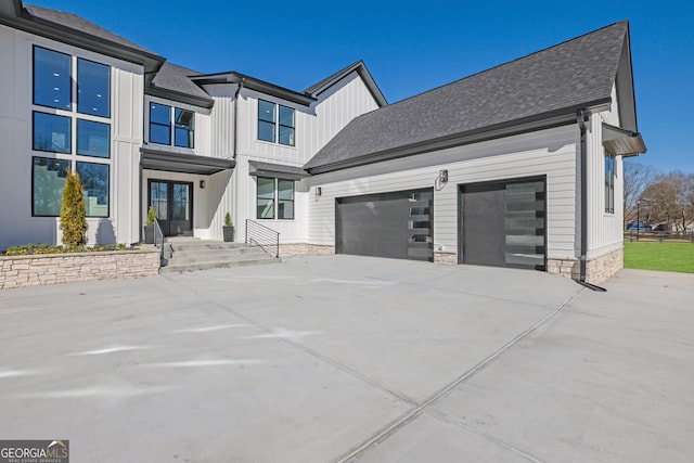 view of front of house with a garage