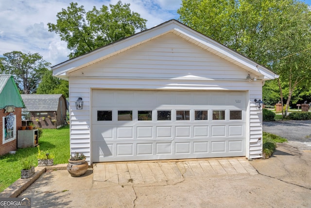 view of garage