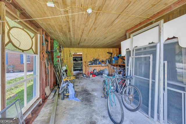 view of storage area