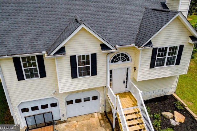 split foyer home with a garage