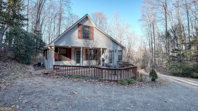 view of front of home with central AC