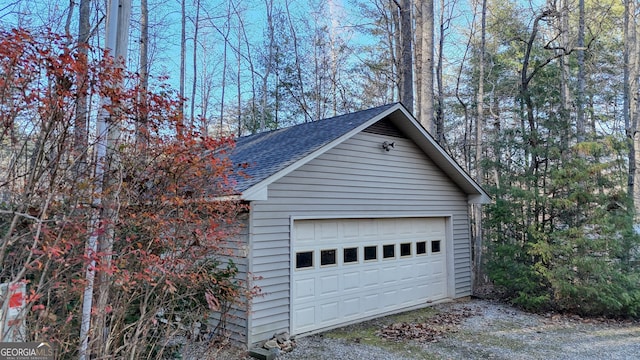 view of garage