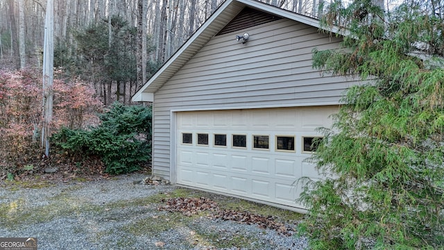 view of garage