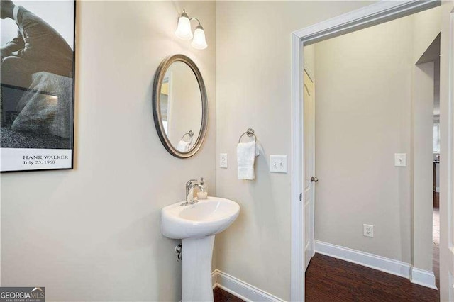 bathroom featuring hardwood / wood-style floors