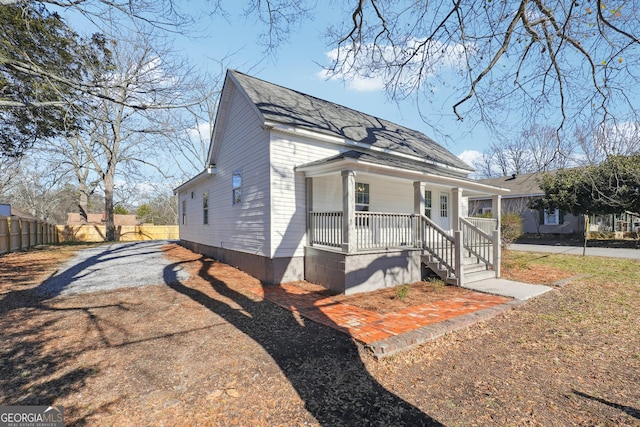 bungalow-style home featuring covered porch