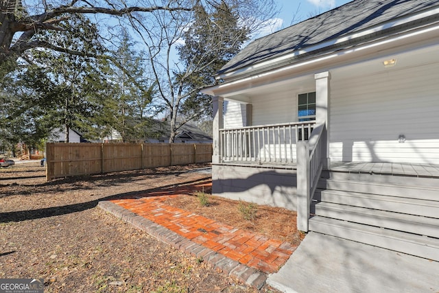 exterior space with a porch