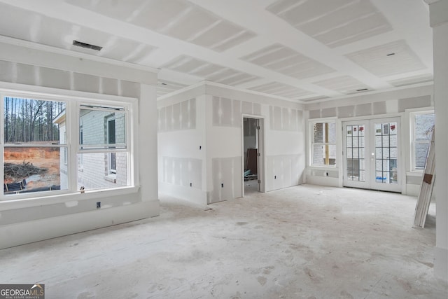 spare room with french doors