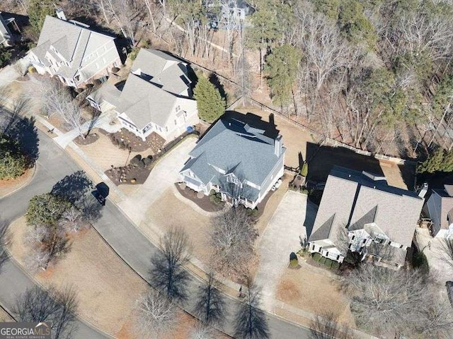 aerial view with a residential view