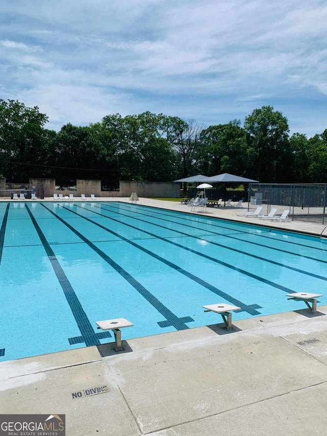 view of pool with a patio