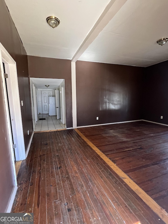 unfurnished living room with light hardwood / wood-style flooring