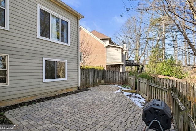 view of patio featuring a fenced backyard