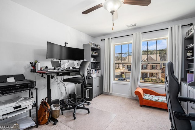 office with ceiling fan