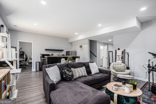 living room featuring hardwood / wood-style flooring