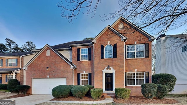 view of front property with a garage