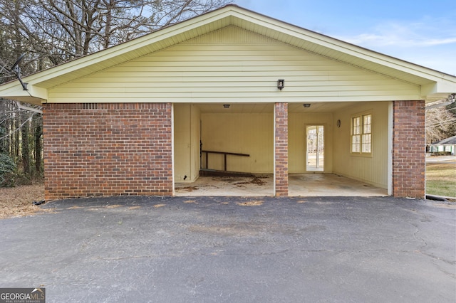 view of garage