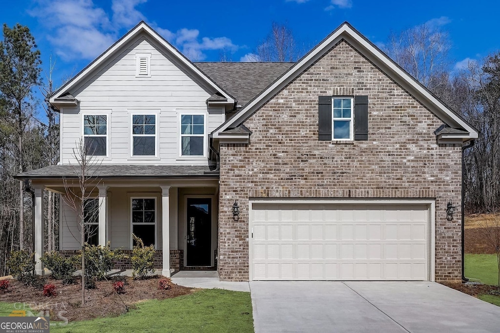 view of property with a garage