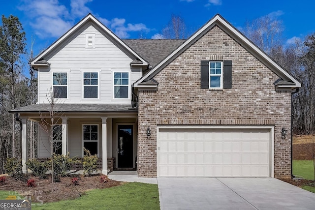 view of property with a garage