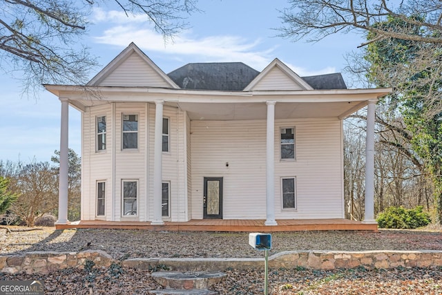 view of front of house featuring covered porch