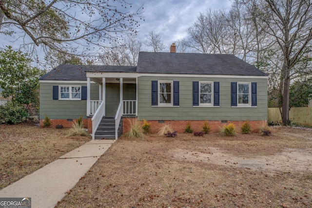 view of front of property with covered porch