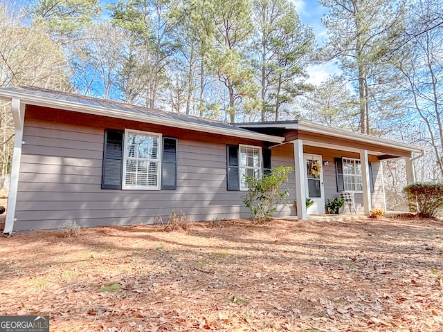 view of single story home