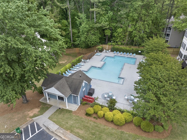 view of pool with a patio area