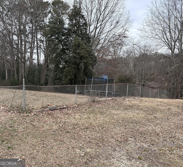 view of yard featuring a trampoline