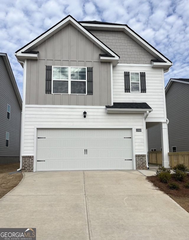 view of property with a garage