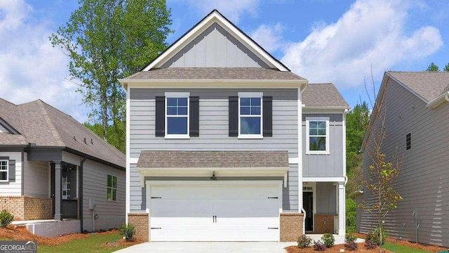 craftsman-style home with a garage