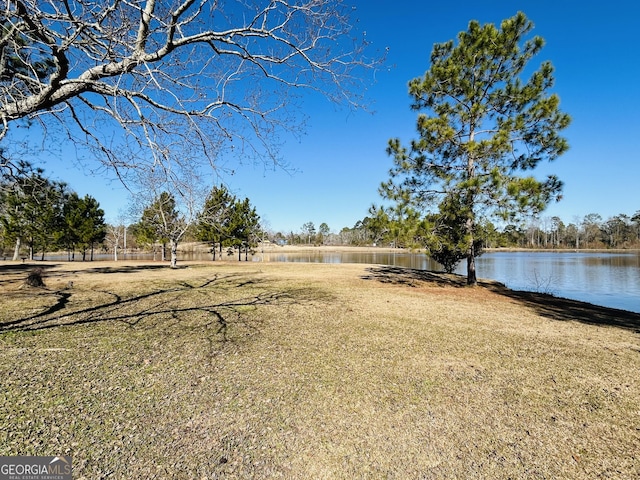 view of yard featuring a water view