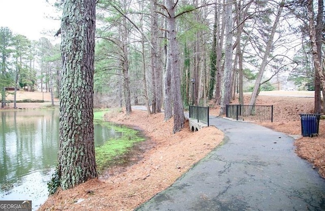 view of community featuring a water view