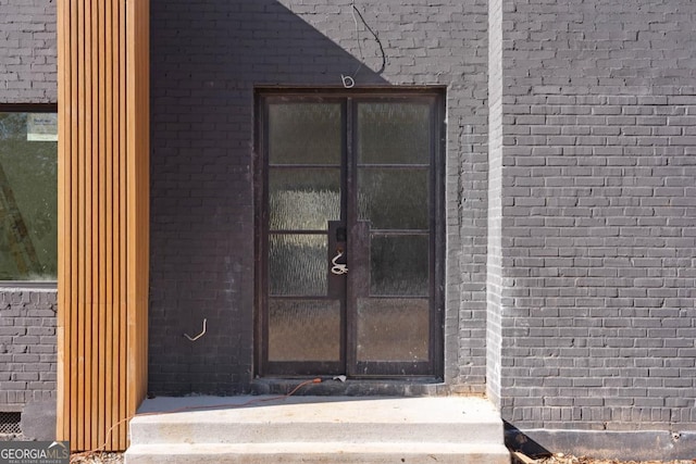 property entrance with french doors