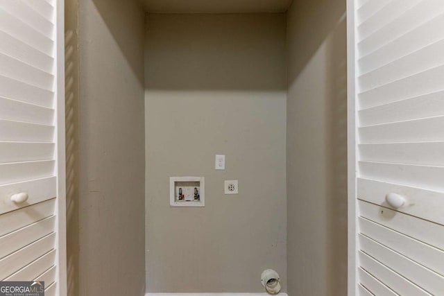 laundry area with hookup for a washing machine and hookup for an electric dryer