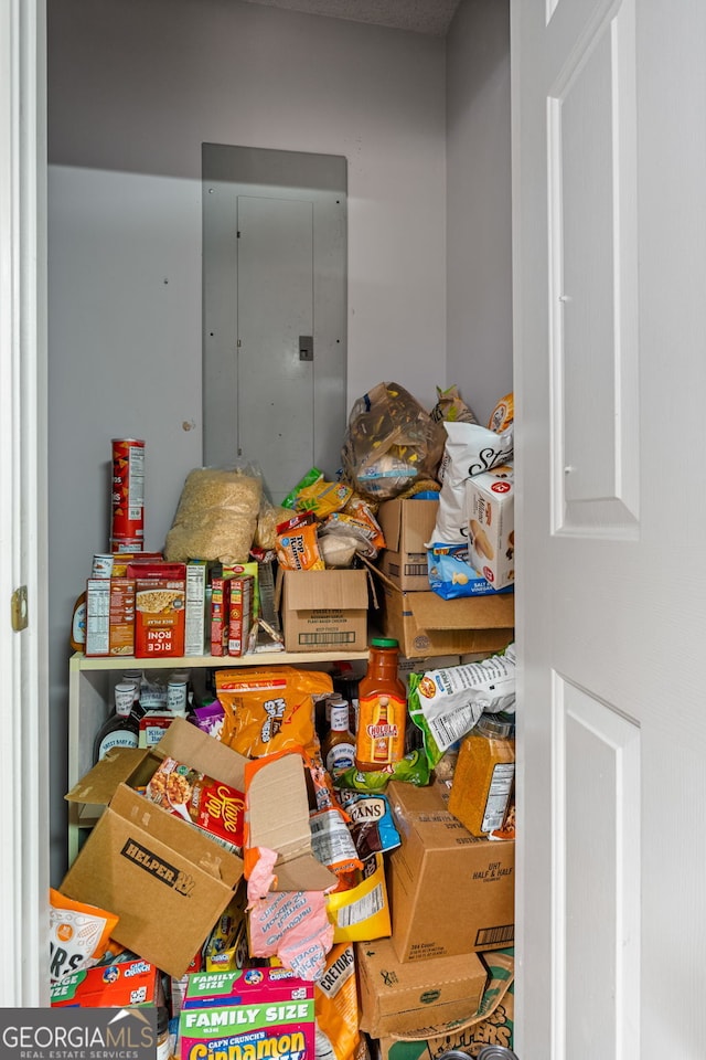 pantry featuring electric panel