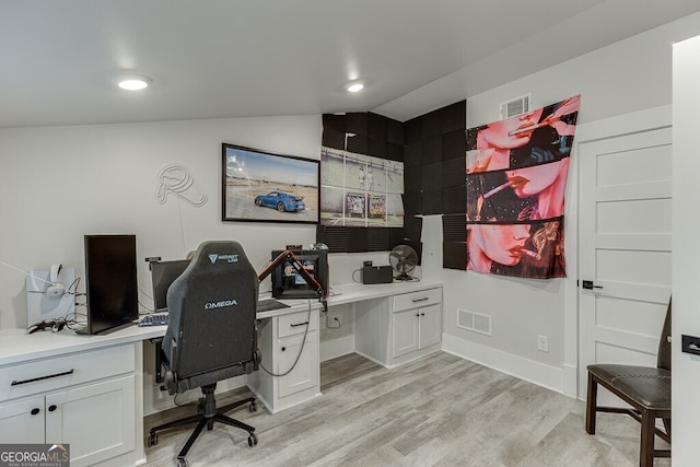 4621 Stanley Rd, Flowery Branch, GA 30542 - office area with light wood-type flooring and recessed lighting