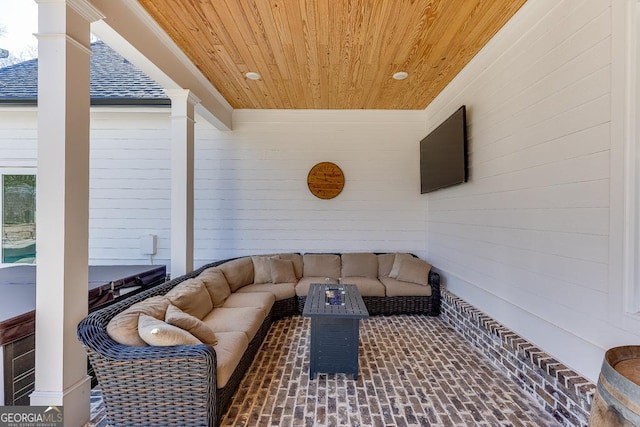 4621 Stanley Rd, Flowery Branch, GA 30542 - view of patio with an outdoor living space